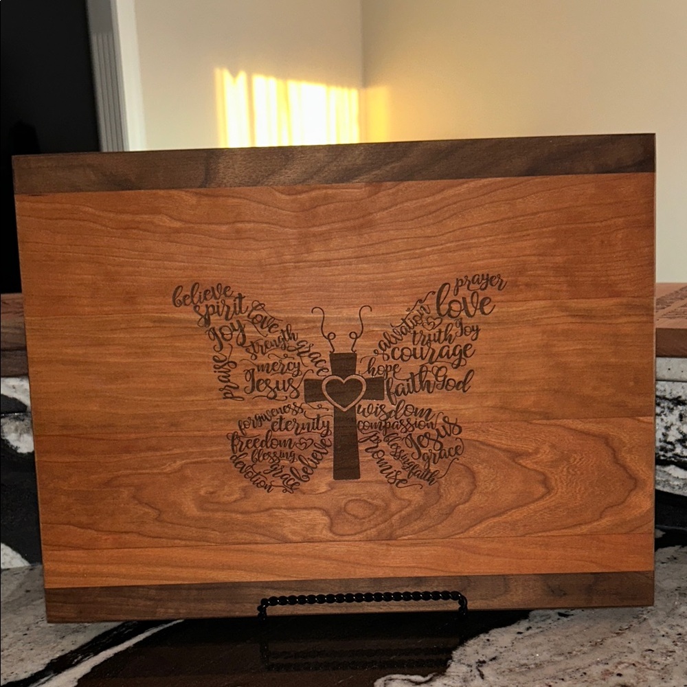 Wooden Butterfly Inspirational Cutting Board